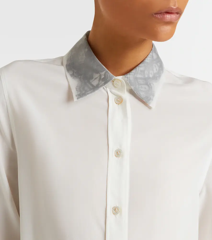 Alexander McQueen Lace-trimmed silk crêpe de chine shirt | Thumbnail 3 Alexander McQueen Lace-trimmed silk crêpe de chine shirt | Thumbnail 3