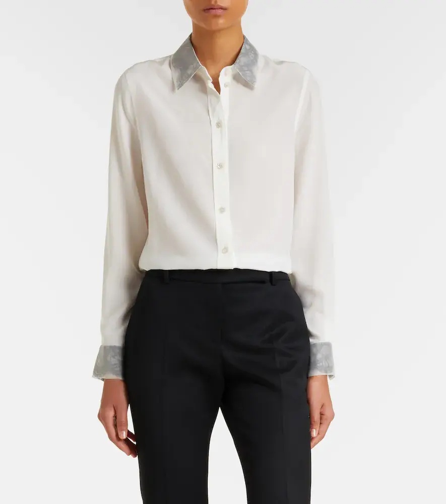 Alexander McQueen Lace-trimmed silk crêpe de chine shirt | Thumbnail 4 Alexander McQueen Lace-trimmed silk crêpe de chine shirt | Thumbnail 4