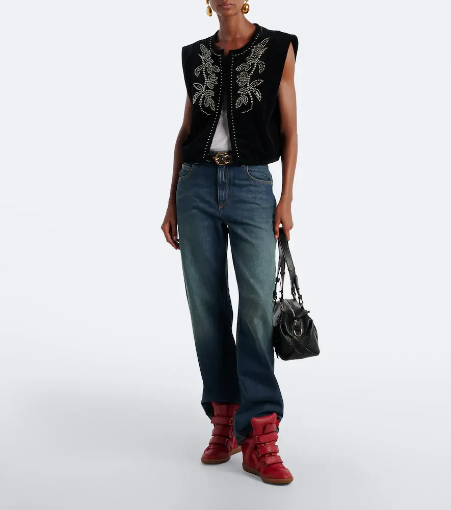 Isabel Marant Beckett leather and suede wedge sneakers | Thumbnail 6