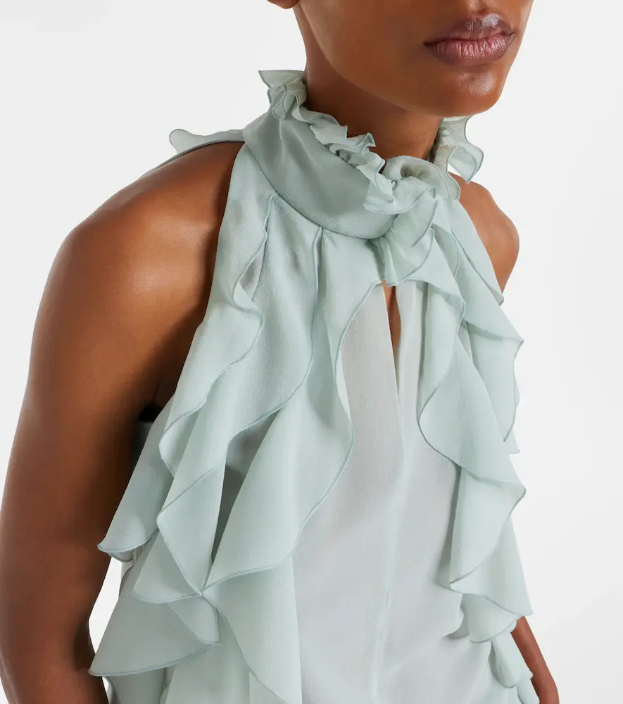 Alexander McQueen Ruffled silk chiffon top | Thumbnail 5