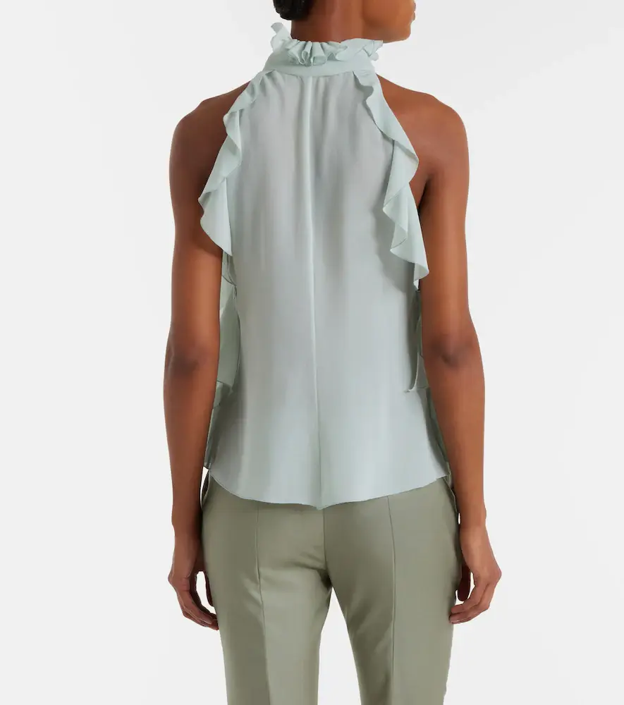 Alexander McQueen Ruffled silk chiffon top | Thumbnail 6
