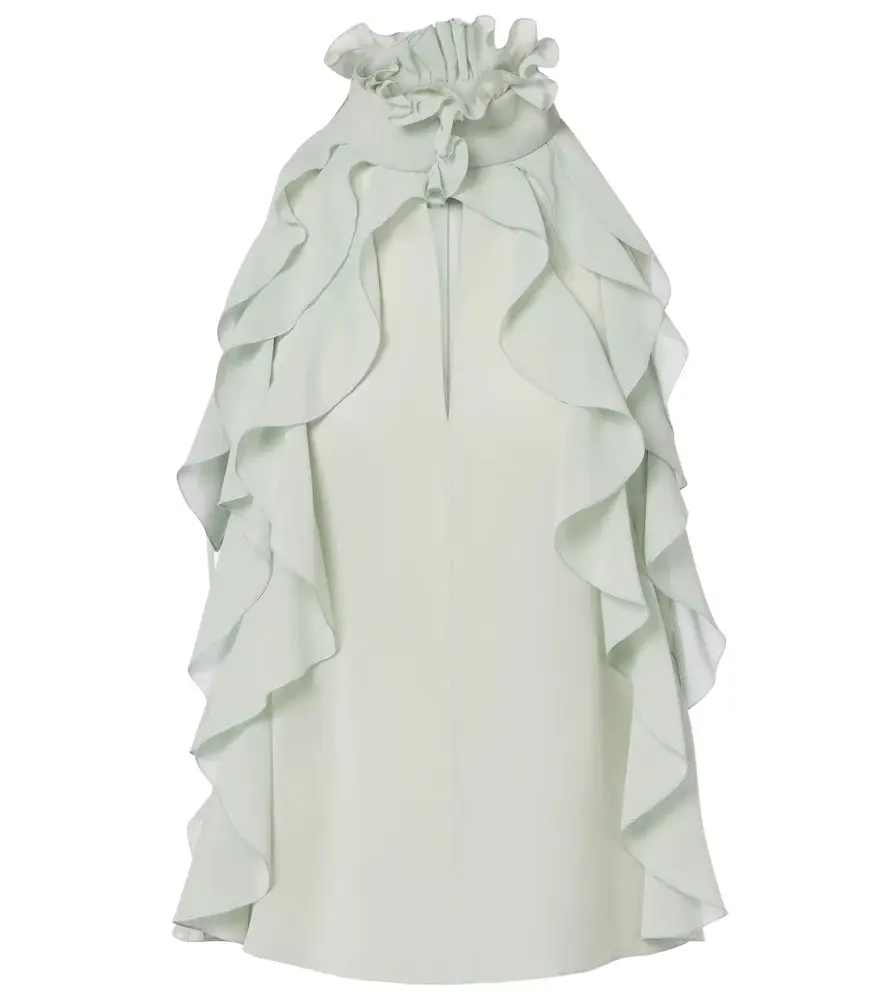 Alexander McQueen Ruffled silk chiffon top