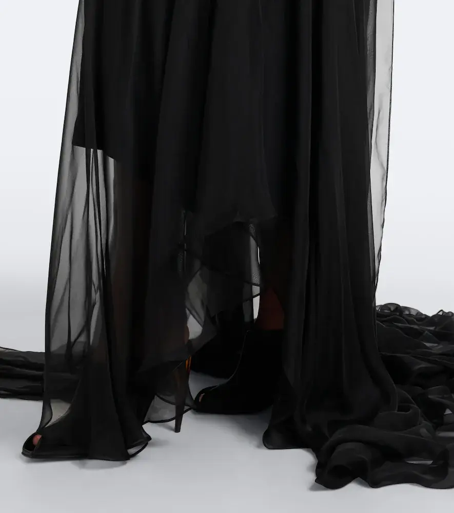 Alexander McQueen Halterneck silk georgette bustier gown | Thumbnail 2 Alexander McQueen Halterneck silk georgette bustier gown | Thumbnail 2