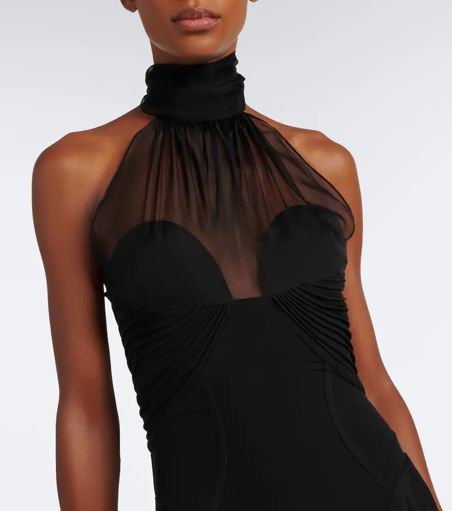 Alexander McQueen Halterneck silk georgette bustier gown | Thumbnail 3 Alexander McQueen Halterneck silk georgette bustier gown | Thumbnail 3