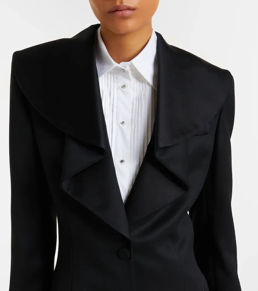Alexander McQueen Satin-trimmed wool barathea blazer | Thumbnail 2 Alexander McQueen Satin-trimmed wool barathea blazer | Thumbnail 2