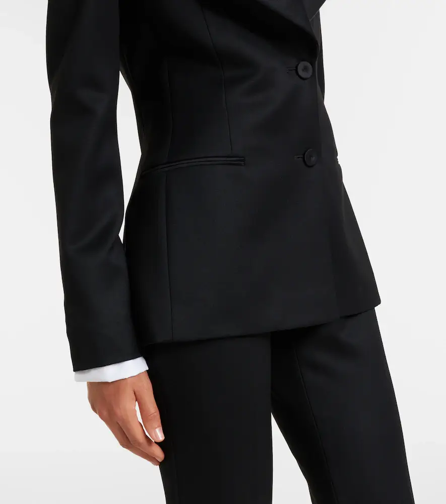 Alexander McQueen Satin-trimmed wool barathea blazer | Thumbnail 3 Alexander McQueen Satin-trimmed wool barathea blazer | Thumbnail 3