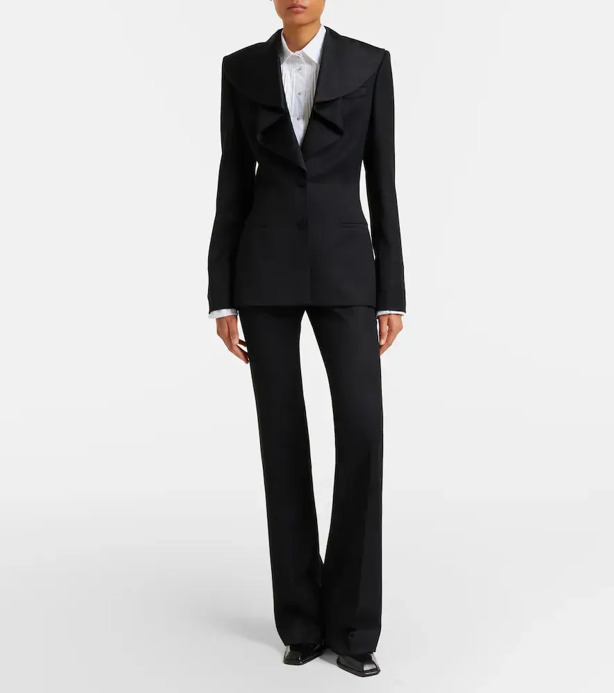 Alexander McQueen Satin-trimmed wool barathea blazer | Thumbnail 4 Alexander McQueen Satin-trimmed wool barathea blazer | Thumbnail 4