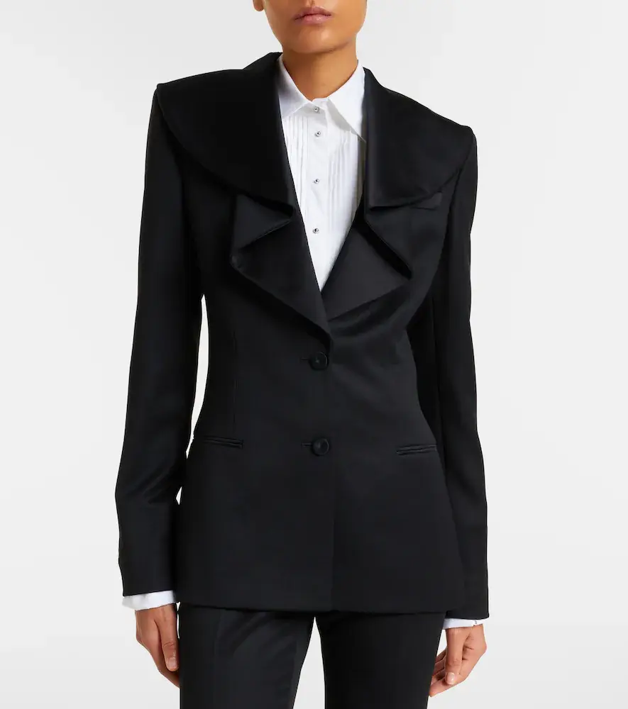 Alexander McQueen Satin-trimmed wool barathea blazer | Thumbnail 5 Alexander McQueen Satin-trimmed wool barathea blazer | Thumbnail 5