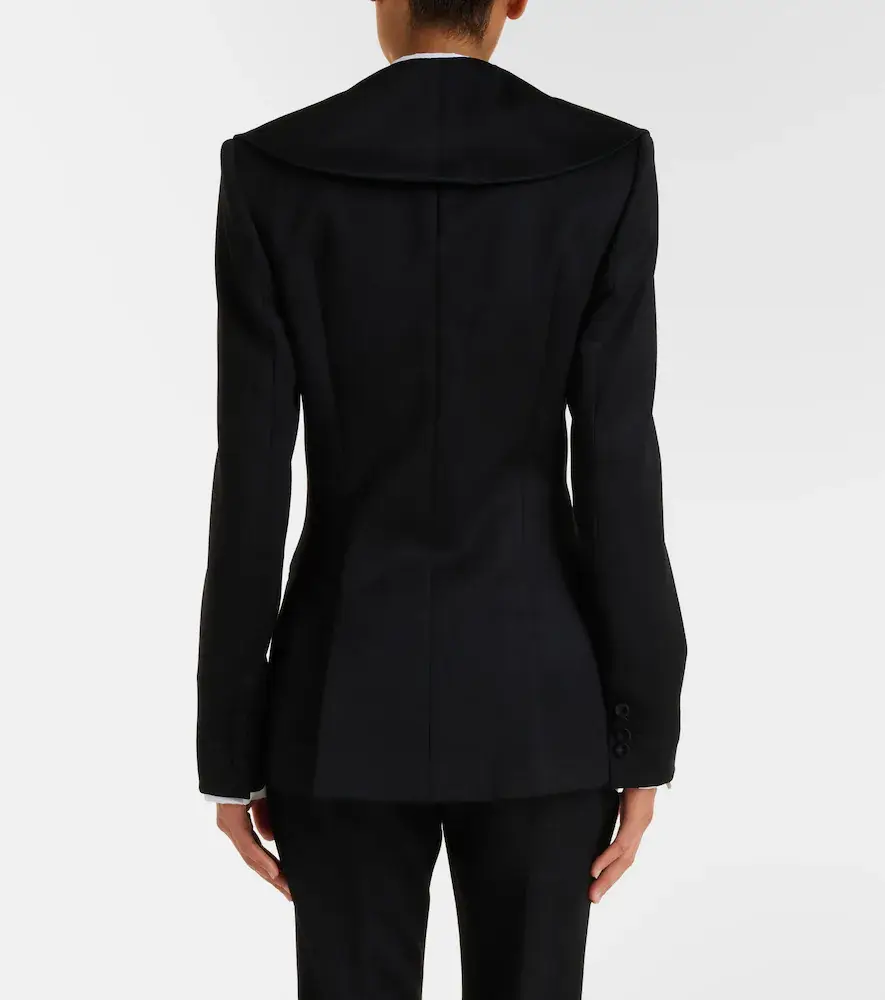 Alexander McQueen Satin-trimmed wool barathea blazer | Thumbnail 6 Alexander McQueen Satin-trimmed wool barathea blazer | Thumbnail 6