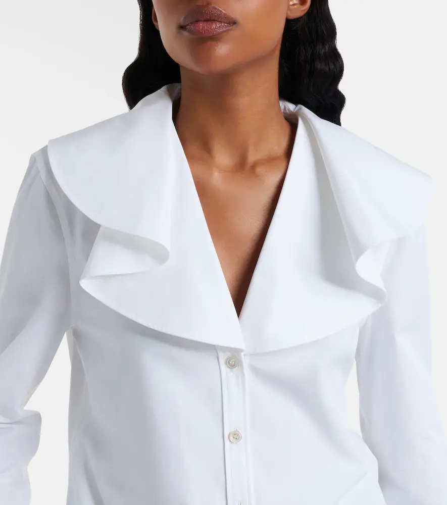 Alexander McQueen Draped cotton poplin shirt | Thumbnail 2 Alexander McQueen Draped cotton poplin shirt | Thumbnail 2