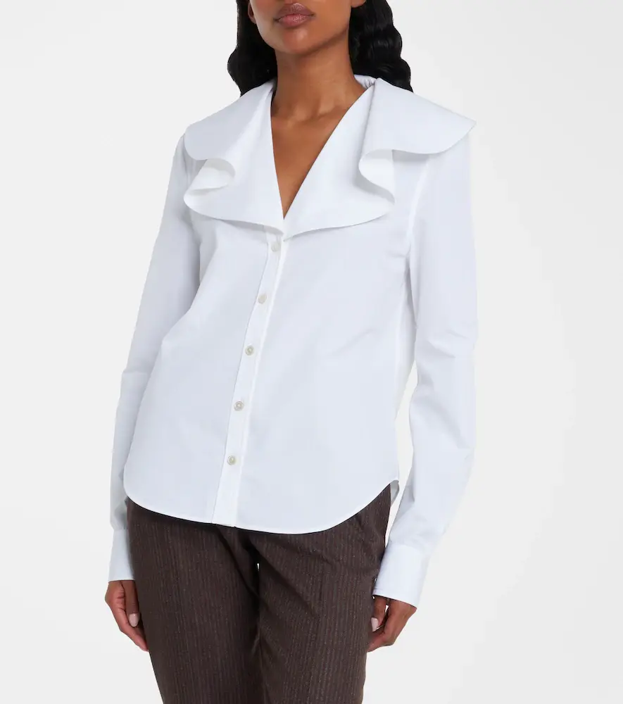 Alexander McQueen Draped cotton poplin shirt | Thumbnail 3 Alexander McQueen Draped cotton poplin shirt | Thumbnail 3