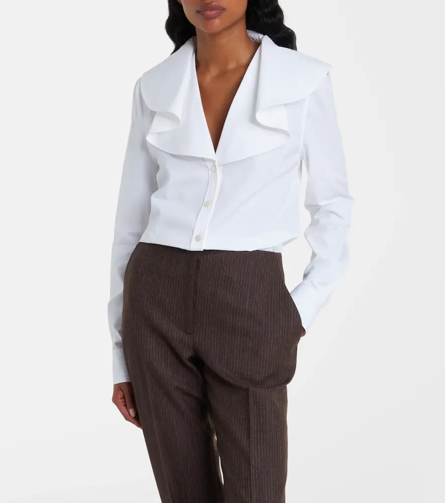 Alexander McQueen Draped cotton poplin shirt | Thumbnail 6 Alexander McQueen Draped cotton poplin shirt | Thumbnail 6