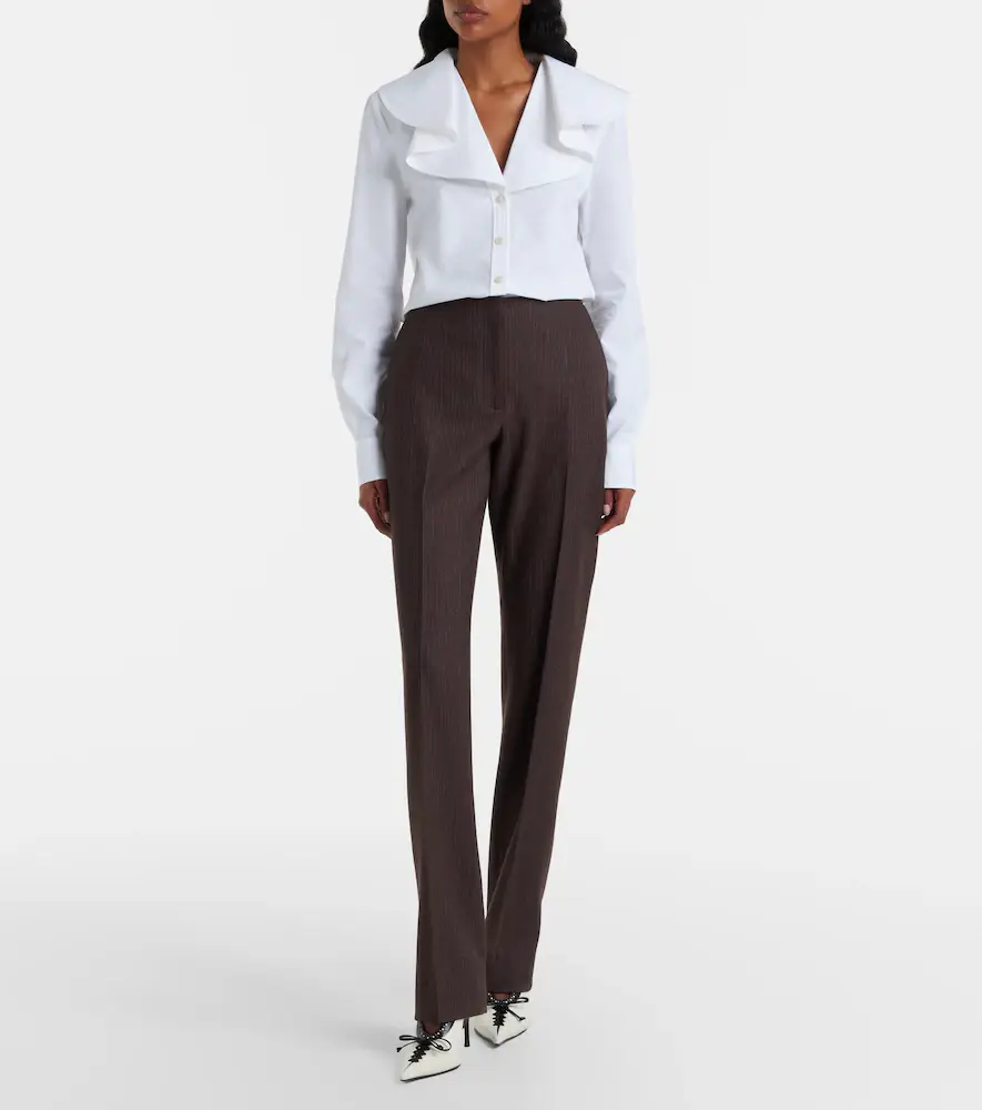 Alexander McQueen Draped cotton poplin shirt | Thumbnail 7 Alexander McQueen Draped cotton poplin shirt | Thumbnail 7