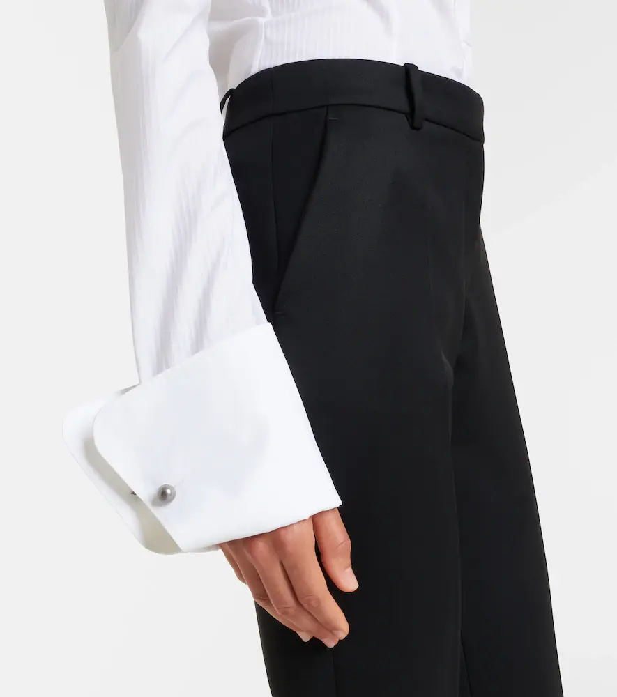 Alexander McQueen Plissé striped cotton tuxedo shirt | Thumbnail 2