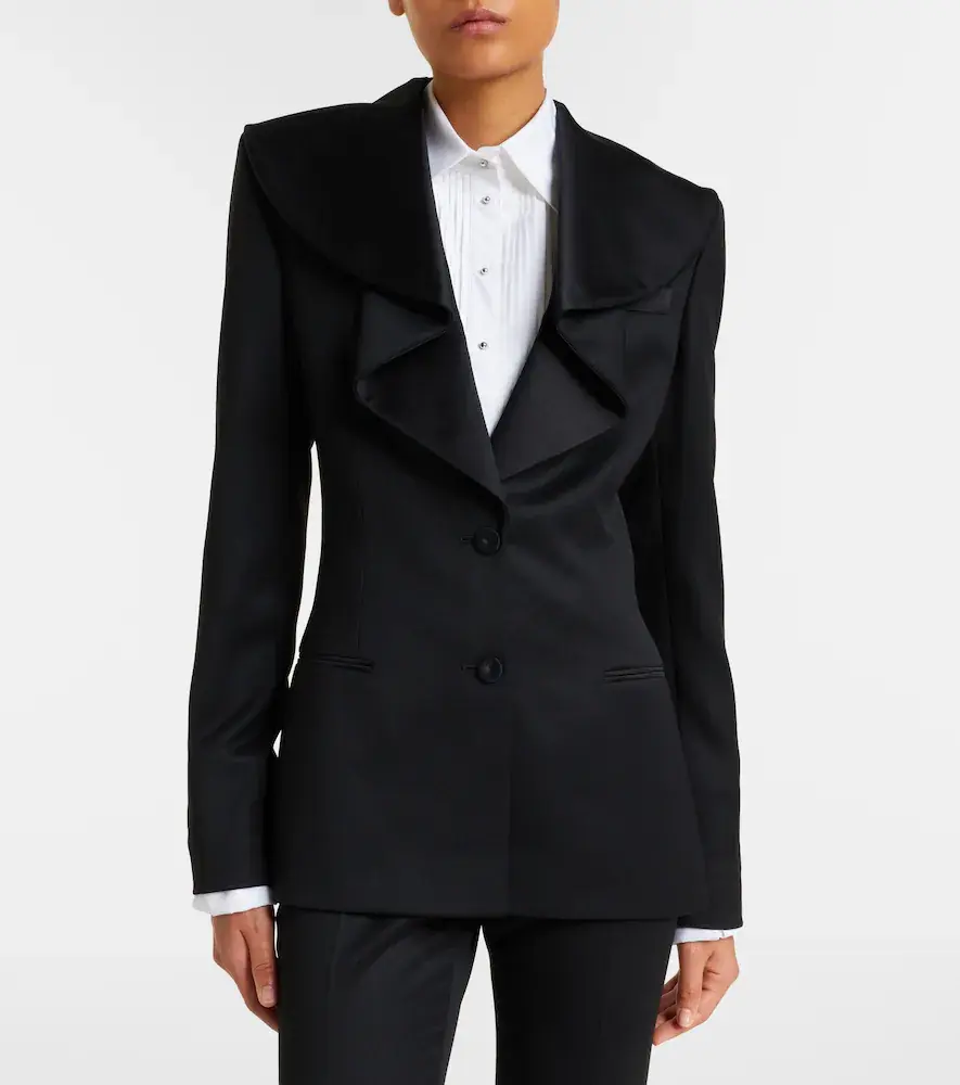 Alexander McQueen Plissé striped cotton tuxedo shirt | Thumbnail 4