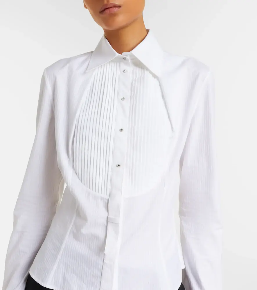 Alexander McQueen Plissé striped cotton tuxedo shirt | Thumbnail 6