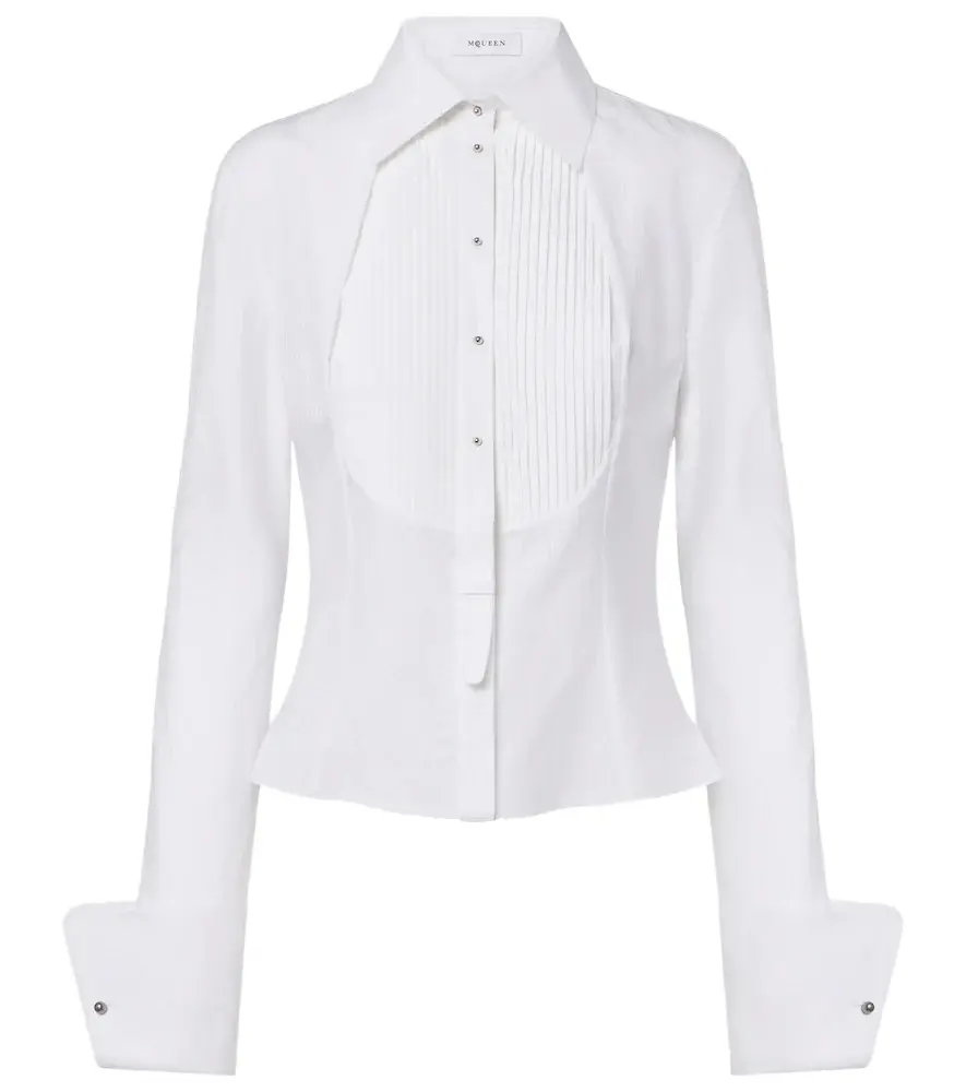 McQueen Plissé striped cotton shirt | Image 1 McQueen Plissé striped cotton shirt | Image 1