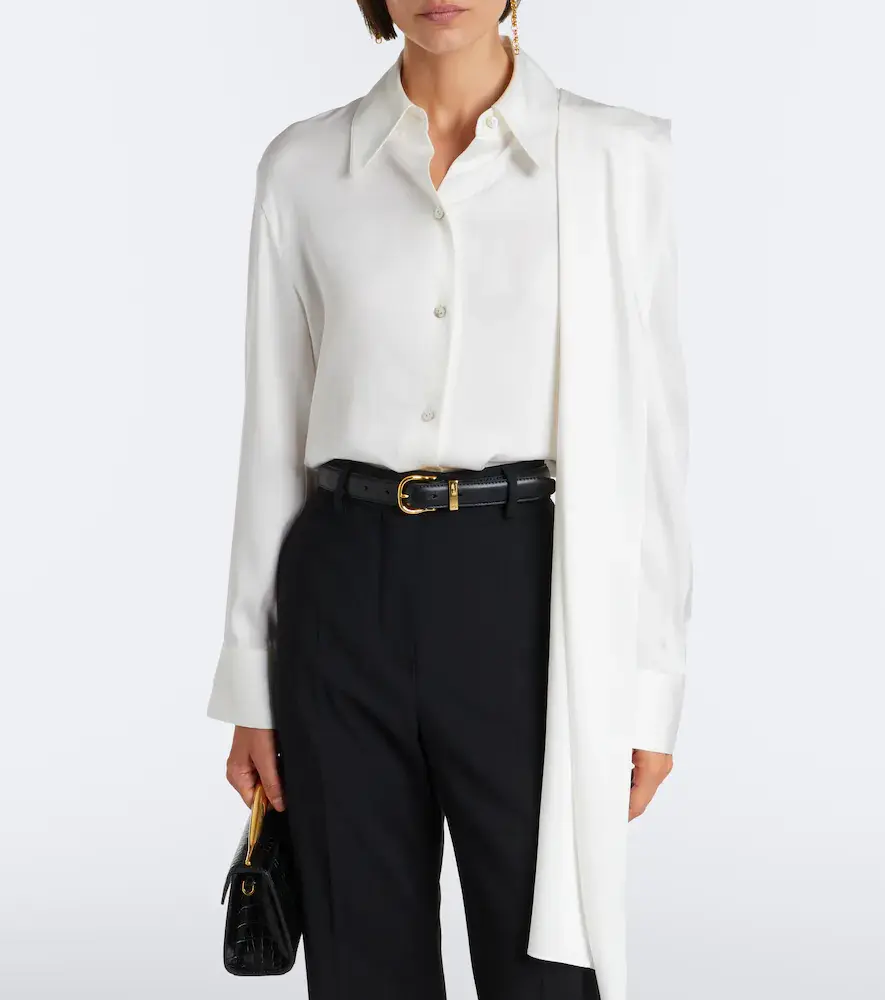 Vince Draped silk-blend satin blouse | Thumbnail 4