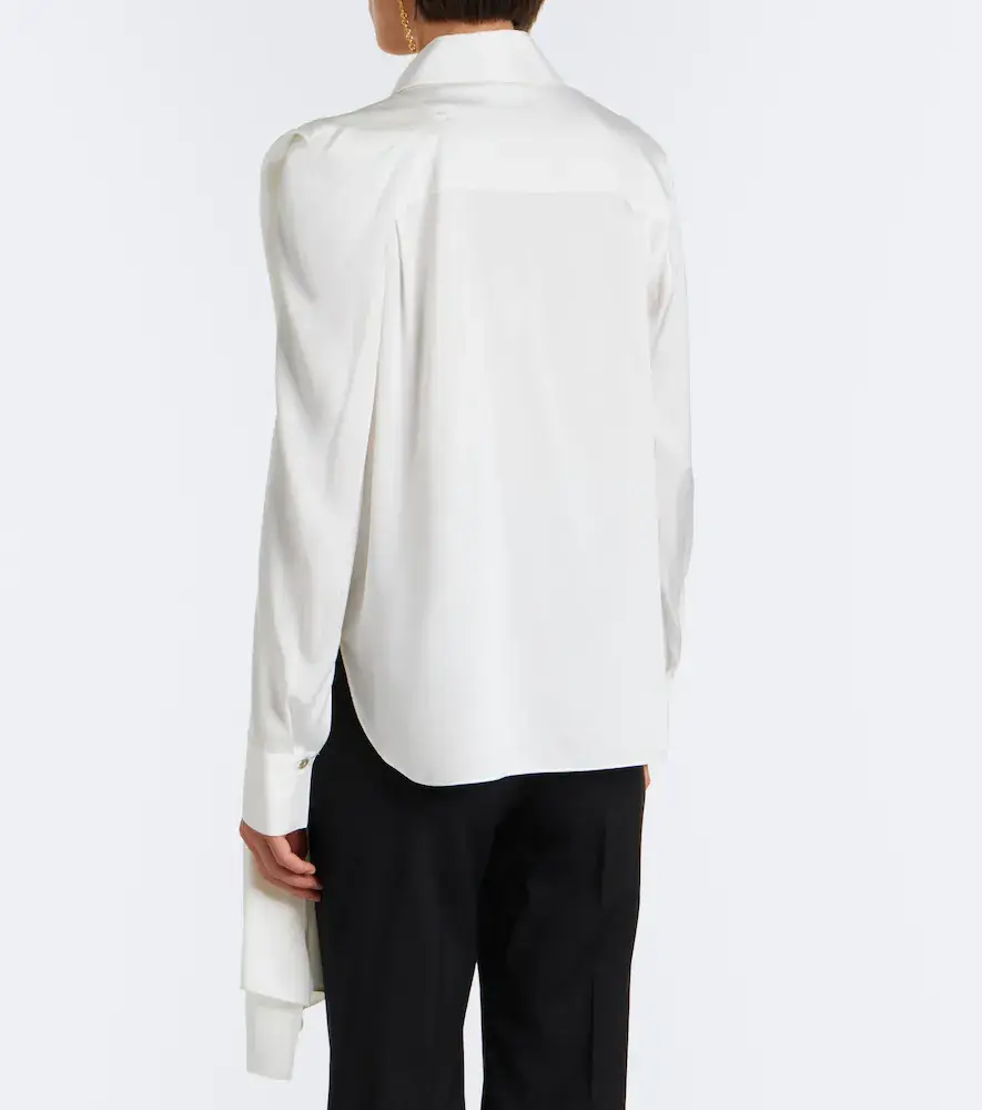 Vince Draped silk-blend satin blouse | Thumbnail 6