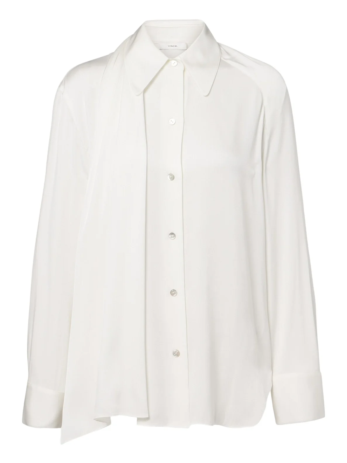 Draped silk-blend satin blouse