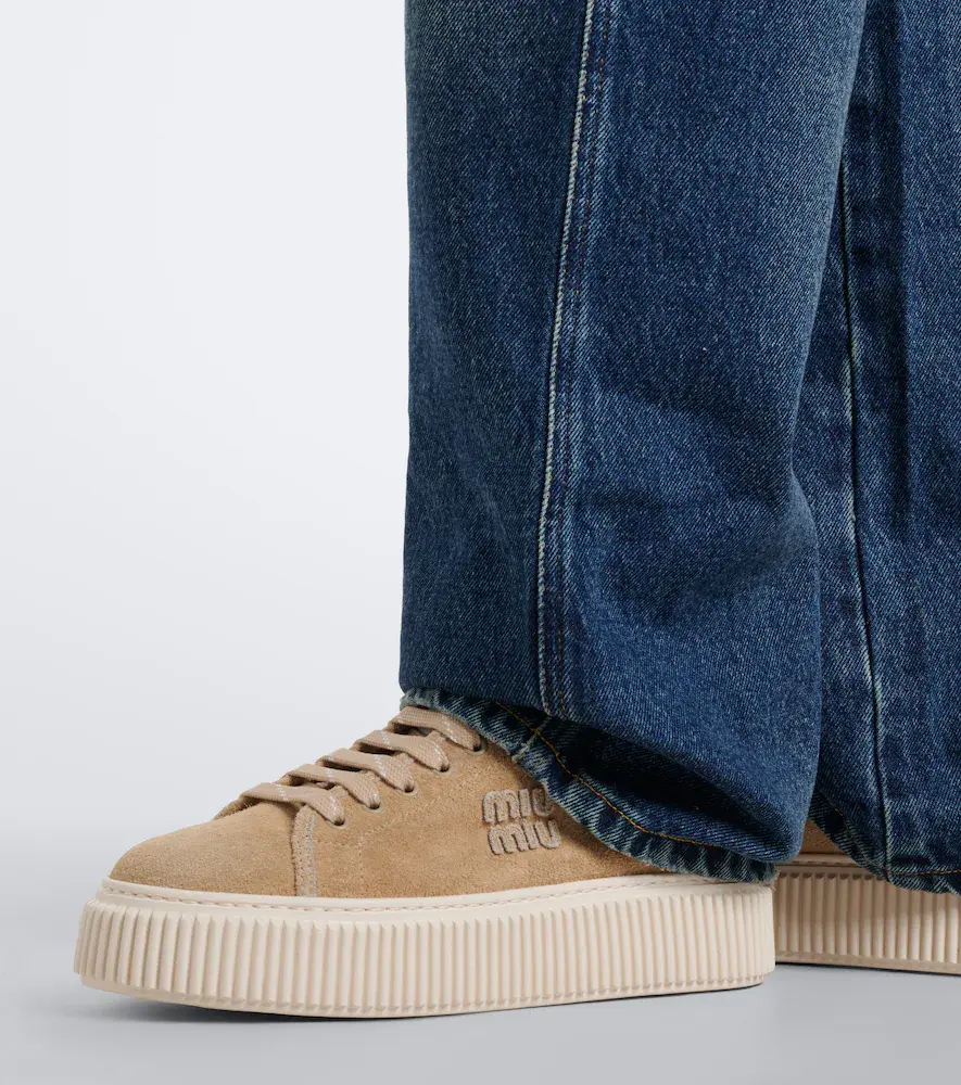 Miu Miu Suede platform sneakers | Thumbnail 4 Miu Miu Suede platform sneakers | Thumbnail 4