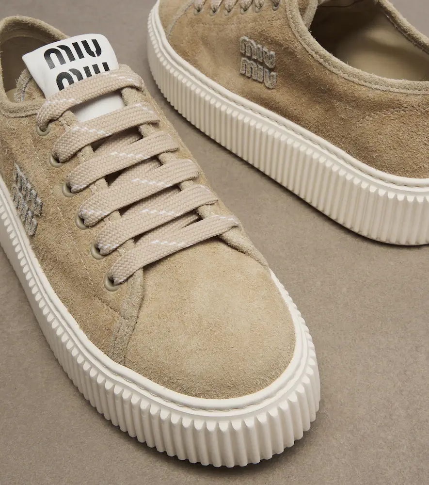 Miu Miu Suede platform sneakers | Thumbnail 5 Miu Miu Suede platform sneakers | Thumbnail 5