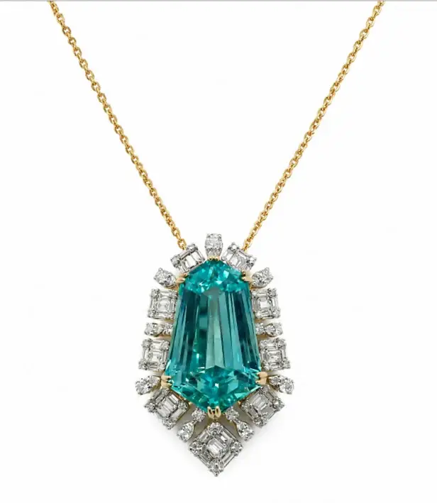 Wish Fine Jewelry 15.95ct Diamond Garnet 14K Gold Dangle Necklace | Image 1 Wish Fine Jewelry 15.95ct Diamond Garnet 14K Gold Dangle Necklace | Image 1