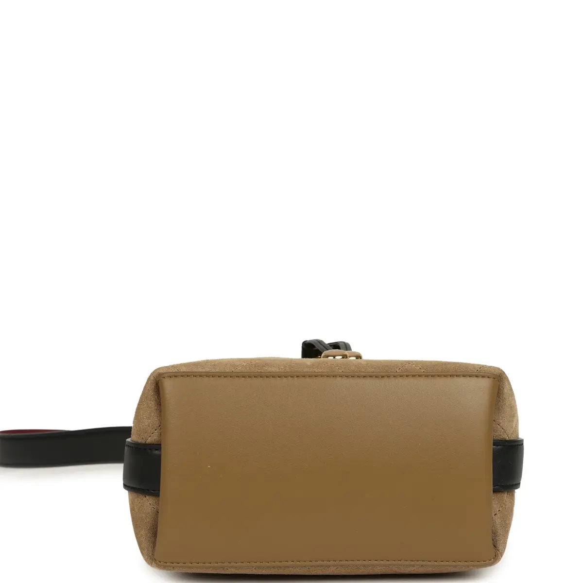 Chanel Chanel "CC Loop" Bucket Bag with Leather Strap Dark Beige Suede, Black Leather Gold Hardware | Thumbnail 7