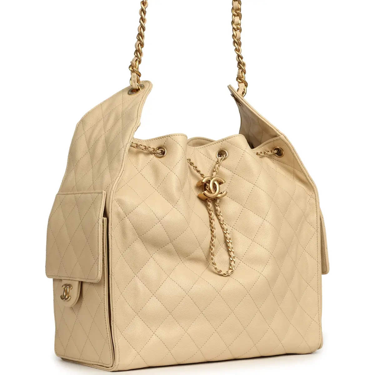 Chanel Chanel Medium 25 Hobo Bag Light Beige Caviar Antique Gold Hardware | Thumbnail 2 Chanel Chanel Medium 25 Hobo Bag Light Beige Caviar Antique Gold Hardware | Thumbnail 2