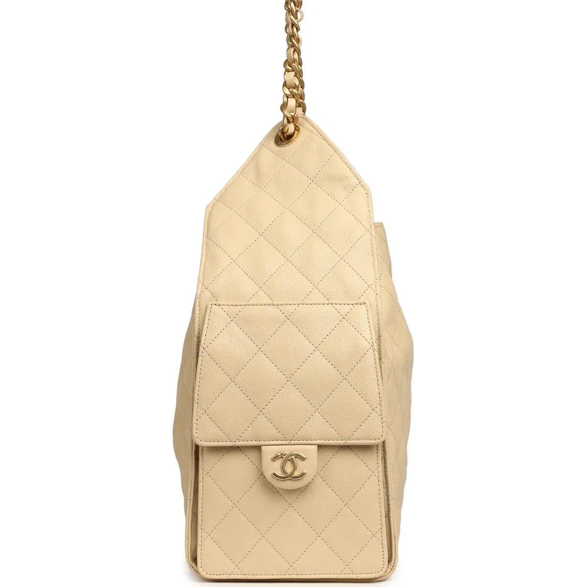 Chanel Chanel Medium 25 Hobo Bag Light Beige Caviar Antique Gold Hardware | Thumbnail 3 Chanel Chanel Medium 25 Hobo Bag Light Beige Caviar Antique Gold Hardware | Thumbnail 3