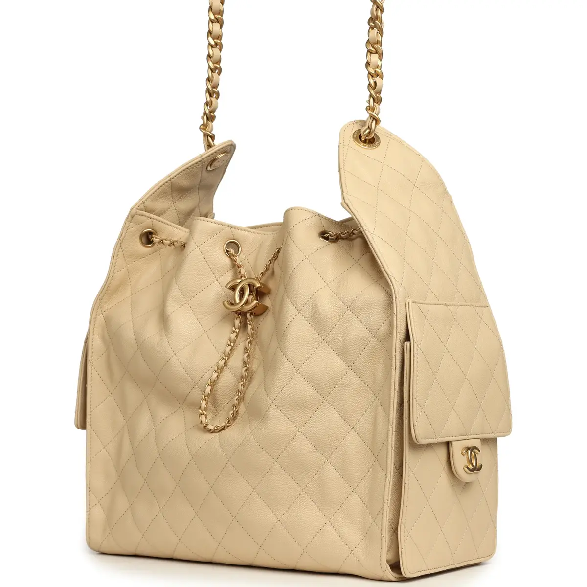 Chanel Chanel Medium 25 Hobo Bag Light Beige Caviar Antique Gold Hardware | Thumbnail 5 Chanel Chanel Medium 25 Hobo Bag Light Beige Caviar Antique Gold Hardware | Thumbnail 5