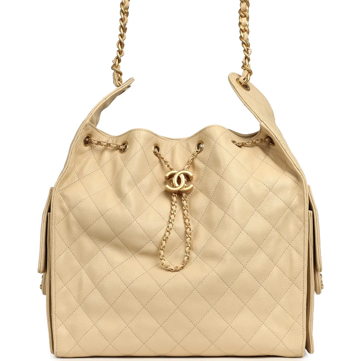 Chanel Chanel Medium 25 Hobo Bag Light Beige Caviar Antique Gold Hardware | Image 1 Chanel Chanel Medium 25 Hobo Bag Light Beige Caviar Antique Gold Hardware | Image 1