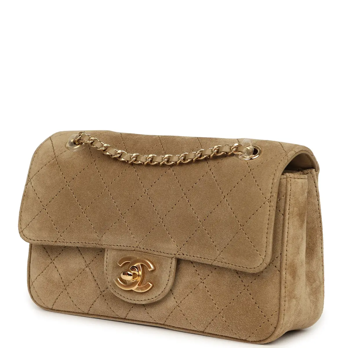 Chanel Chanel Mini "Souplissimo" Flap Bag Beige Suede Gold Hardware | Thumbnail 5 Chanel Chanel Mini "Souplissimo" Flap Bag Beige Suede Gold Hardware | Thumbnail 5