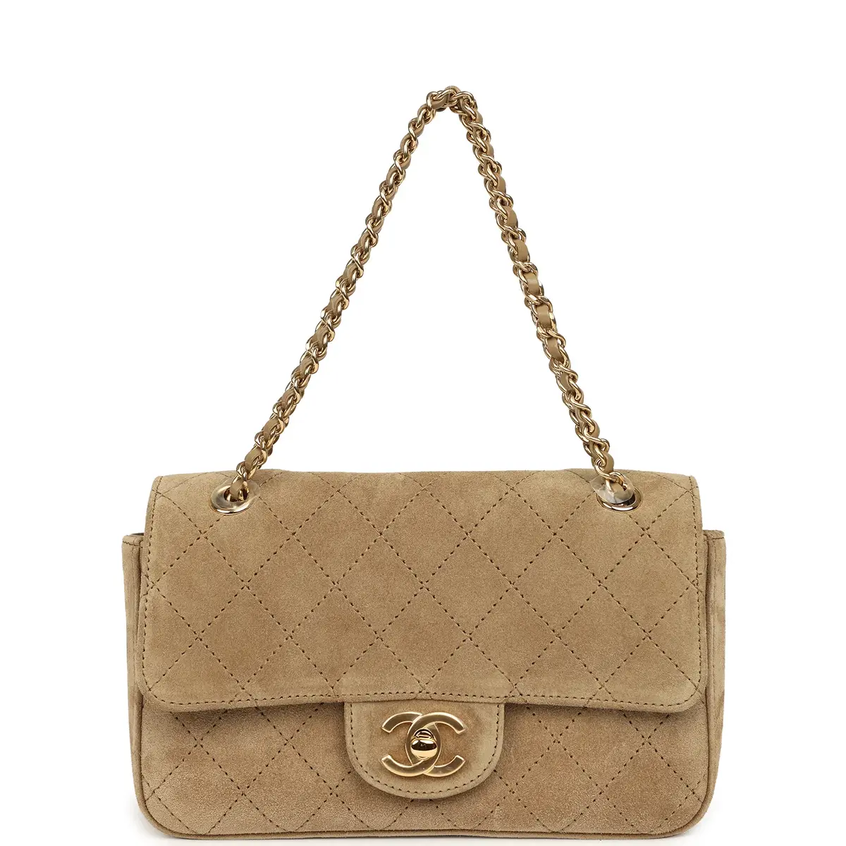 Chanel Chanel Mini "Souplissimo" Flap Bag Beige Suede Gold Hardware | Thumbnail 7 Chanel Chanel Mini "Souplissimo" Flap Bag Beige Suede Gold Hardware | Thumbnail 7