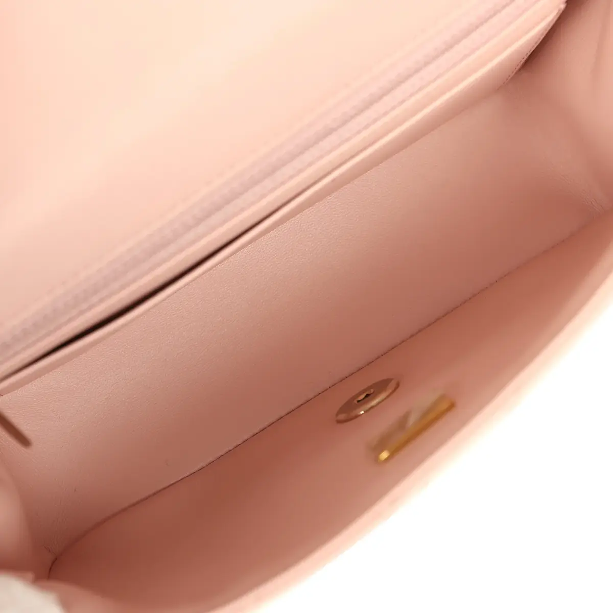 Chanel Chanel Mini Classic Rectangular Flap Bag Light Pink Lambskin Light Gold Hardware | Thumbnail 8