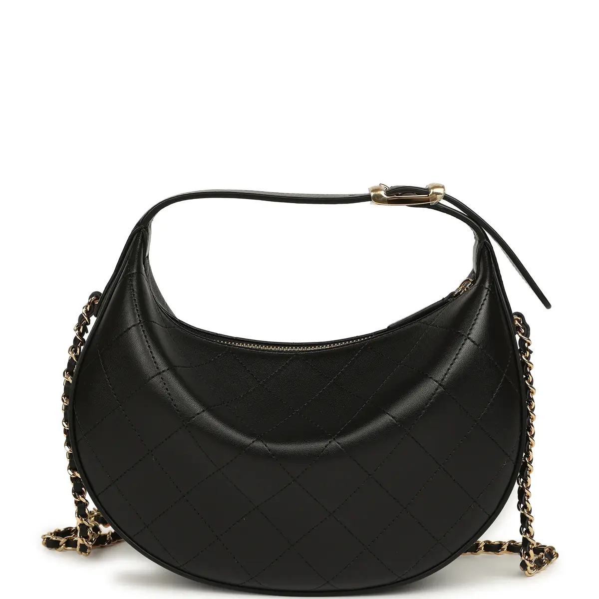 Chanel Chanel Top Handle Soft Hobo with Chain Black Lambskin Gold Hardware | Thumbnail 4 Chanel Chanel Top Handle Soft Hobo with Chain Black Lambskin Gold Hardware | Thumbnail 4