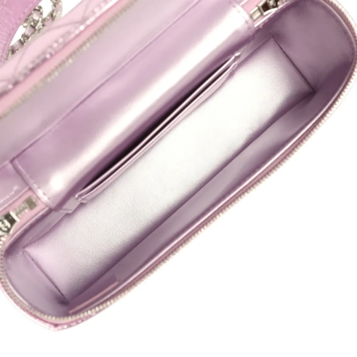 Chanel Chanel Trendy Top Handle Long Vanity Case with Chain Pink Metallic Calfskin Silver Hardware | Thumbnail 9 Chanel Chanel Trendy Top Handle Long Vanity Case with Chain Pink Metallic Calfskin Silver Hardware | Thumbnail 9