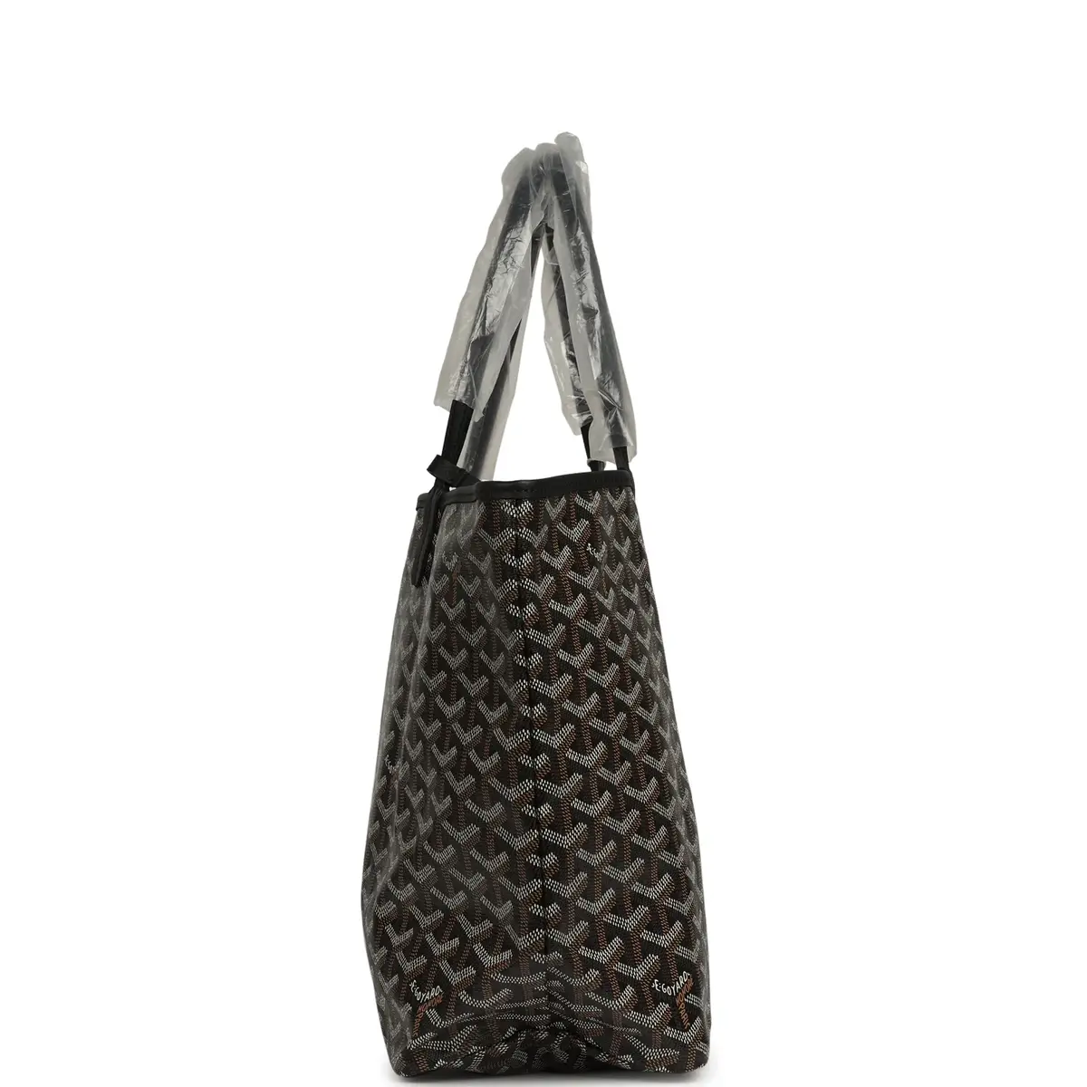 goyard Goyard Goyardine Black Saint Louis PM Tote Bag Palladium Hardware | Thumbnail 3 goyard Goyard Goyardine Black Saint Louis PM Tote Bag Palladium Hardware | Thumbnail 3