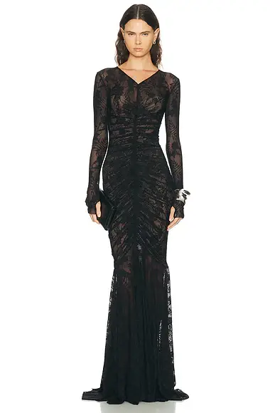 Norma Kamali Shirred Front Fishtail Gown | Image 1 Norma Kamali Shirred Front Fishtail Gown | Image 1