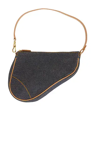 Dior Denim Pochette Saddle Bag