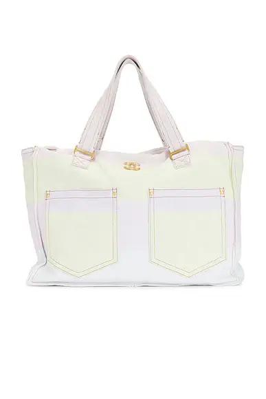 chanel Chanel Denim Double Pocket Tote Bag | Image 1 chanel Chanel Denim Double Pocket Tote Bag | Image 1
