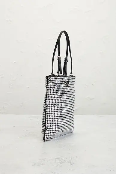 Prada Crystal Embellished Satin Tote Bag | Thumbnail 4