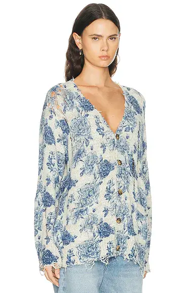 R13 Printed Boyfriend Cardigan | Thumbnail 2 R13 Printed Boyfriend Cardigan | Thumbnail 2