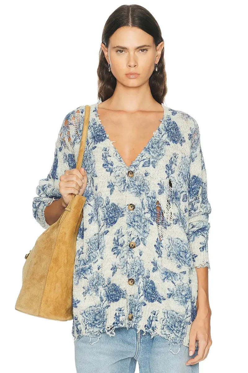 Printed Boyfriend Cardigan