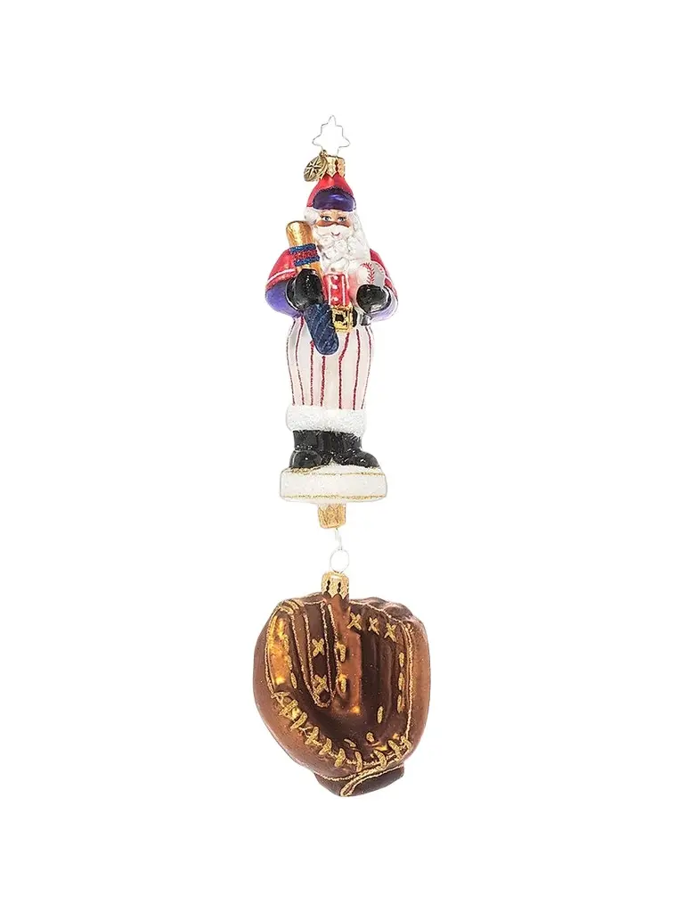 Christopher Radko Slugger Santa Glass Ornament | Image 1 Christopher Radko Slugger Santa Glass Ornament | Image 1