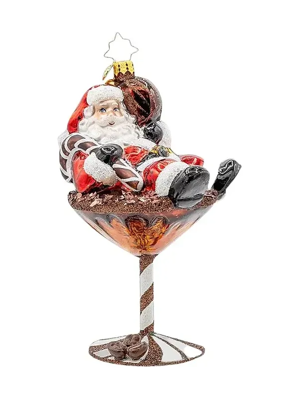Christopher Radko Santa's Merry Martini Brew Glass Ornament
