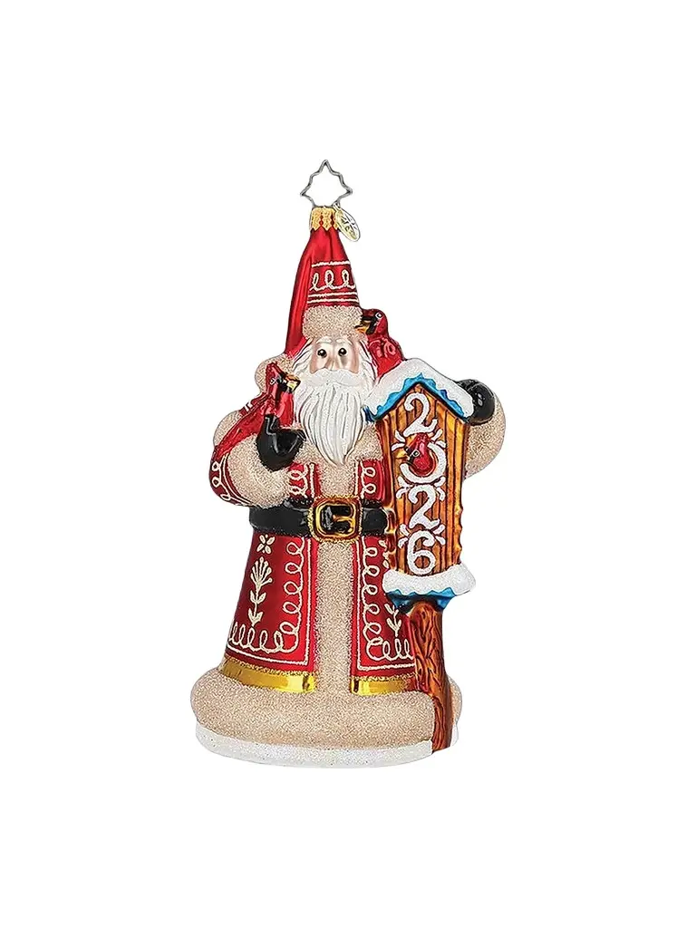 Christopher Radko 2026 Country Cardinal Santa Ornament | Image 1 Christopher Radko 2026 Country Cardinal Santa Ornament | Image 1