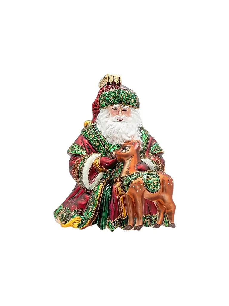 Christopher Radko European Santa a Woodland Offering Ornament | Image 1 Christopher Radko European Santa a Woodland Offering Ornament | Image 1