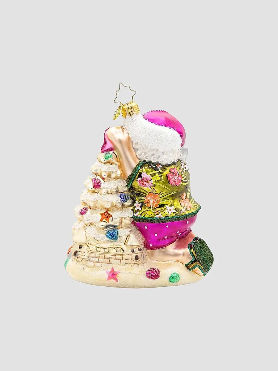 Christopher Radko Surf & Sun Sandy Claus Castle Glass Ornament | Thumbnail 2 Christopher Radko Surf & Sun Sandy Claus Castle Glass Ornament | Thumbnail 2