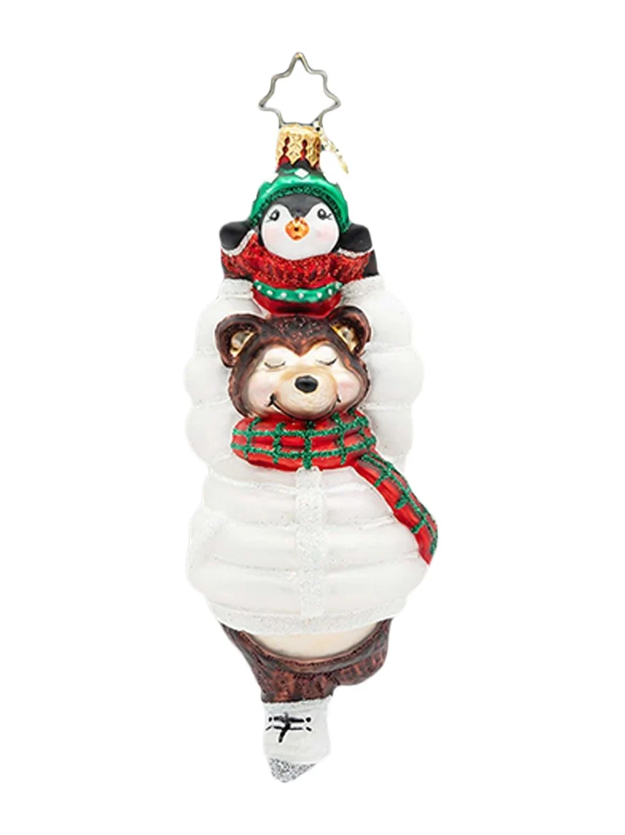 Christopher Radko Bearly Skating Glass Ornament